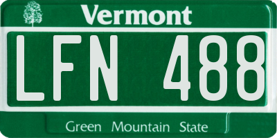 VT license plate LFN488