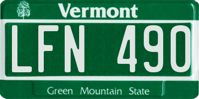 VT license plate LFN490