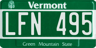 VT license plate LFN495