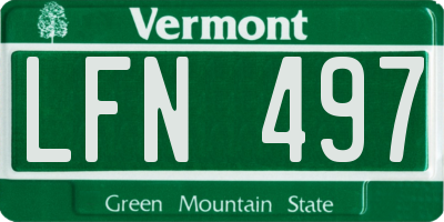 VT license plate LFN497