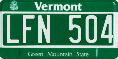 VT license plate LFN504