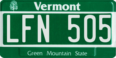 VT license plate LFN505