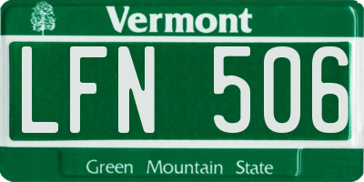 VT license plate LFN506