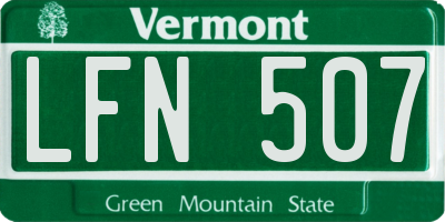 VT license plate LFN507