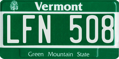 VT license plate LFN508