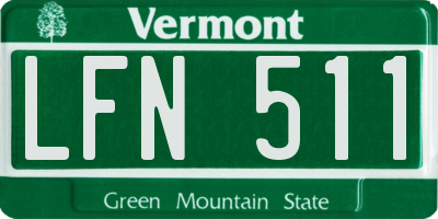 VT license plate LFN511