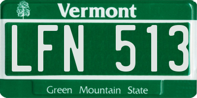 VT license plate LFN513