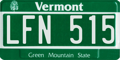 VT license plate LFN515