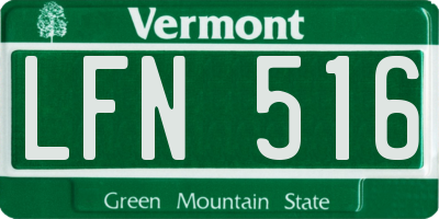 VT license plate LFN516