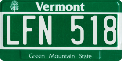 VT license plate LFN518