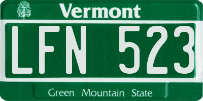 VT license plate LFN523