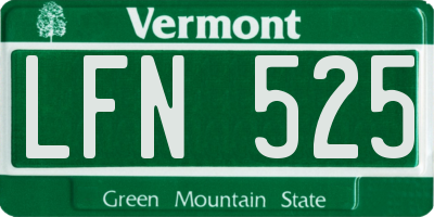 VT license plate LFN525