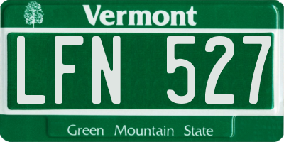 VT license plate LFN527