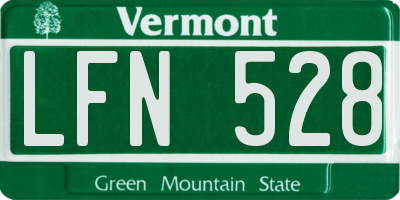 VT license plate LFN528
