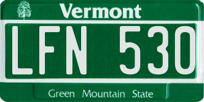 VT license plate LFN530