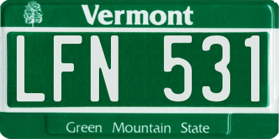 VT license plate LFN531