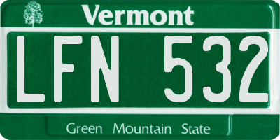 VT license plate LFN532