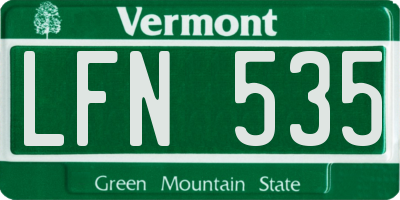 VT license plate LFN535