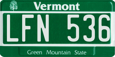 VT license plate LFN536