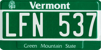 VT license plate LFN537