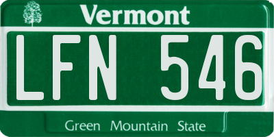 VT license plate LFN546
