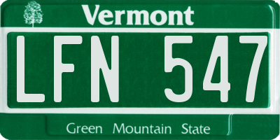 VT license plate LFN547