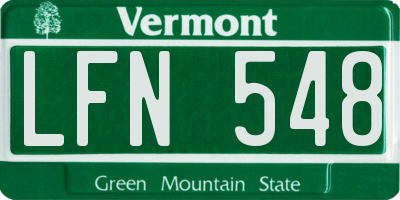 VT license plate LFN548