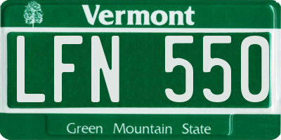 VT license plate LFN550