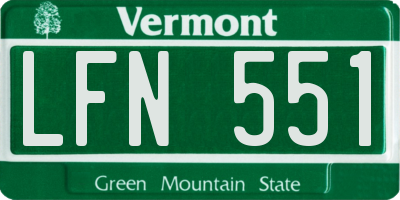 VT license plate LFN551