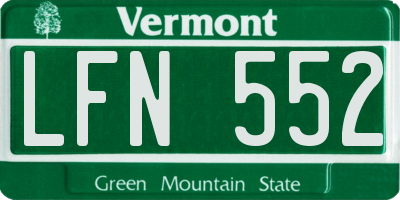VT license plate LFN552