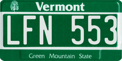 VT license plate LFN553