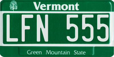 VT license plate LFN555