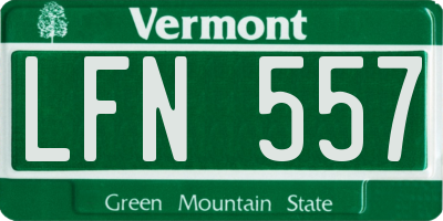 VT license plate LFN557