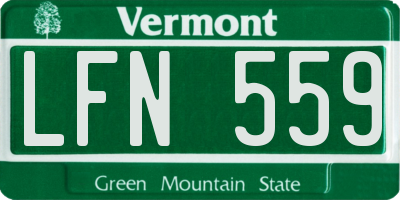 VT license plate LFN559