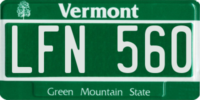 VT license plate LFN560