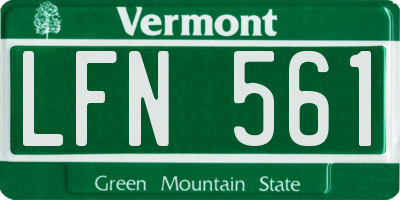 VT license plate LFN561