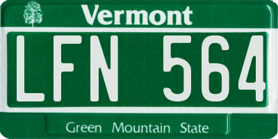 VT license plate LFN564