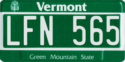 VT license plate LFN565