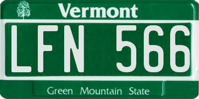 VT license plate LFN566
