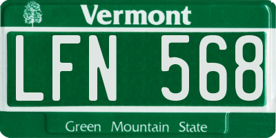 VT license plate LFN568