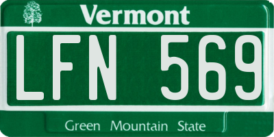 VT license plate LFN569