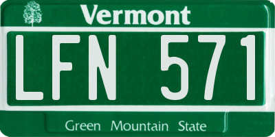 VT license plate LFN571