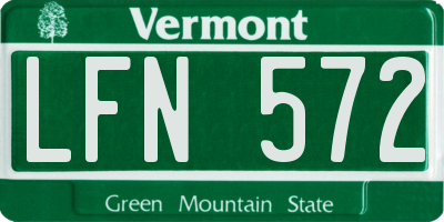 VT license plate LFN572
