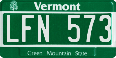 VT license plate LFN573