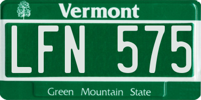 VT license plate LFN575