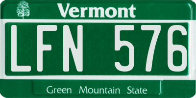 VT license plate LFN576