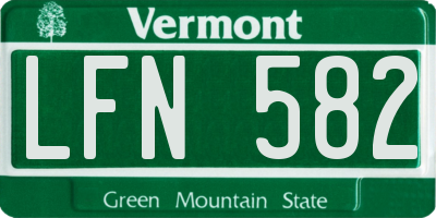 VT license plate LFN582