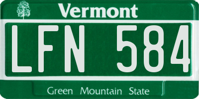 VT license plate LFN584