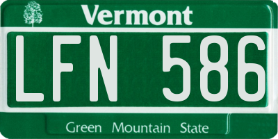 VT license plate LFN586