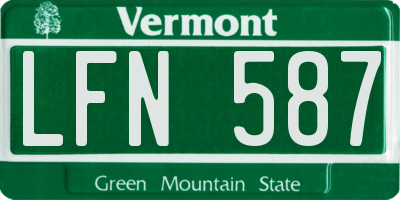VT license plate LFN587